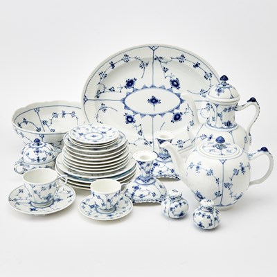 Lot 3056 - Royal Copenhagen Porcelain "Blue Fluted Plain" Pattern Part Dinner Service