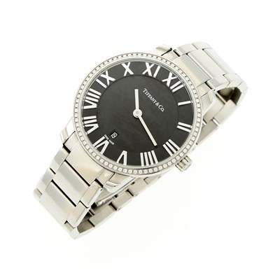 Lot 2082 - Tiffany & Co. Stainless Steel and Diamond 'Atlas' Wristwatch