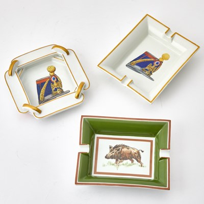 Lot 3206 - Group of Three Hermès Porcelain Ashtrays