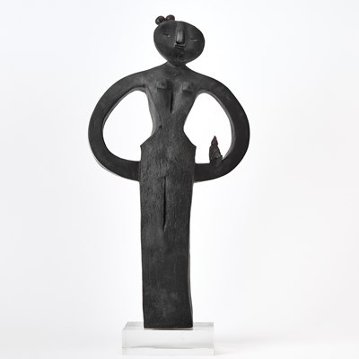 Lot 400 - Nicole Le Pair for Daum Pâte de Verre Standing Figure Entitled’ Aronde’