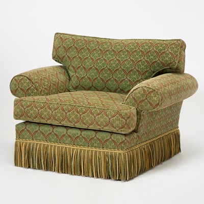 Lot 155 - Pair of Green Upholstered Club Chairs