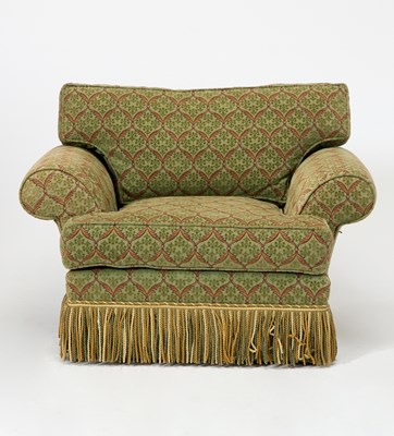Lot 155 - Pair of Green Upholstered Club Chairs