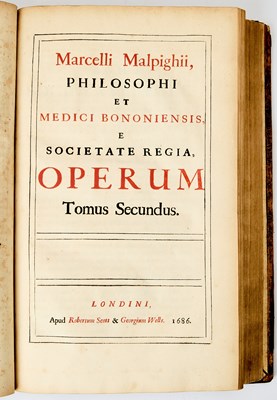 Lot 35 - The first issue of the Royal Society edition of Malpighi