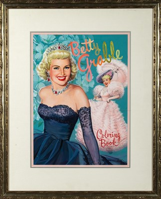 Lot 167 - Original cover illustration for the Betty Grable coloring book