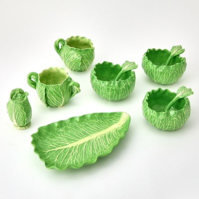Lot 3013 - Group of Dodie Thayer Cabbage-Form Ceramic Table Articles