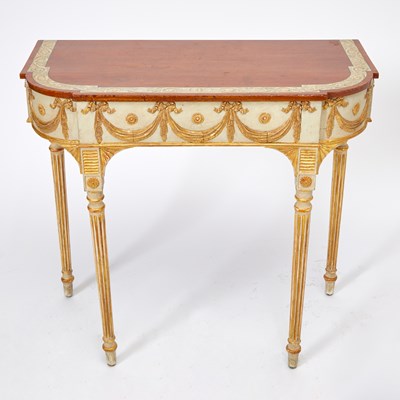 Lot 186 - Neoclassical Italian Painted Mahogany and Parcel Gilt Table