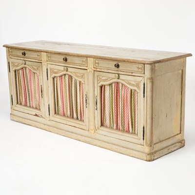 Lot 213 - Louis XV/XVI Transitional Gray Painted Wood Buffet