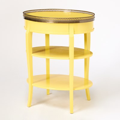 Lot 246 - Louis XV Style Yellow Painted Oval Table