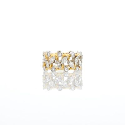 Lot 1006 - Tiffany & Co., Schlumberger Studios Gold, Platinum and Diamond Band Ring