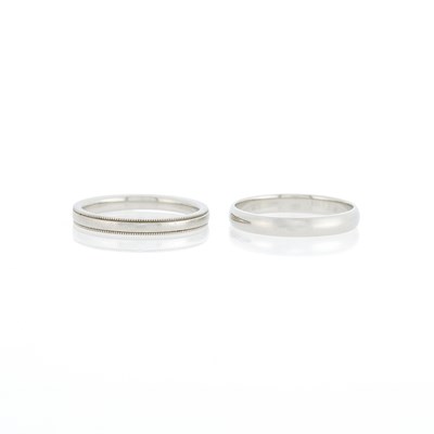 Lot 1253 - Two Platinum Band Rings