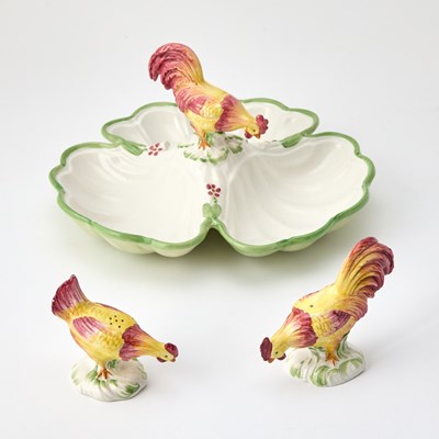 Lot 3341 - Italian Porcelain Rooster Table Articles