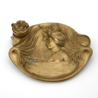 Lot 3267 - Art Nouveau Gilt-Bronze Inkstand