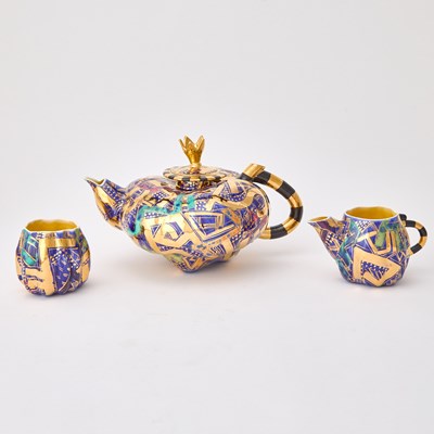 Lot 3292 - Three-Piece Randy Au Ceramic Tea Set
