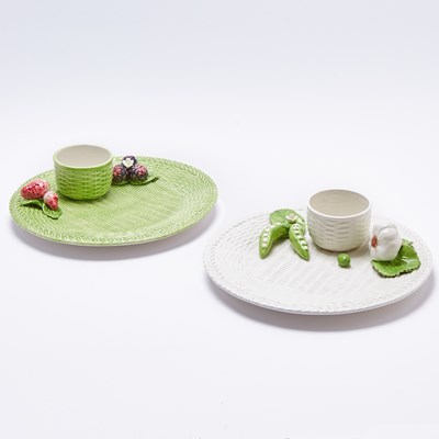 Lot 3272 - Two Italian Ceramic Trompe L'oeil Dishes