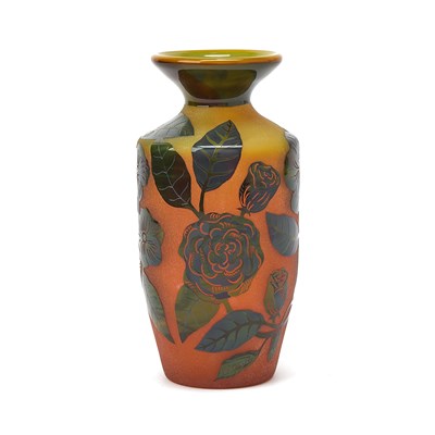 Lot 3316 - Ramski Art Nouveau Style Acid-Etched Cameo Glass Vase