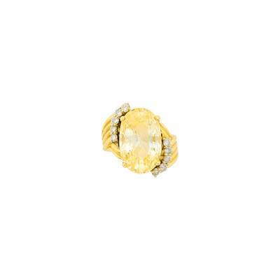 Lot 106 - Gold, Yellow Sapphire and Diamond Ring