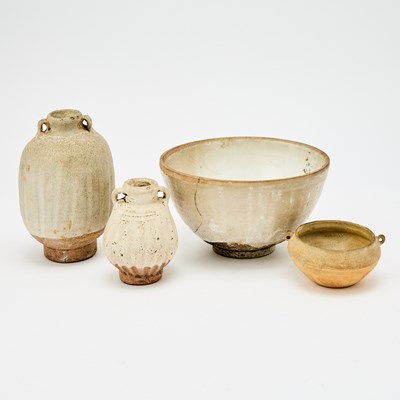 Lot 623 - Four Chinese Glazed Stoneware and Pottery Articles
