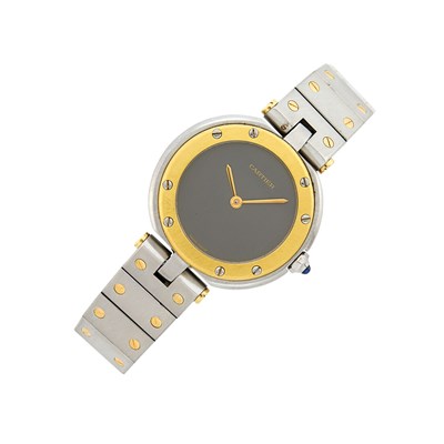 Lot 1202 - Cartier Stainless Steel and Gold 'Santos Ronde' Wristwatch, Ref. 8191