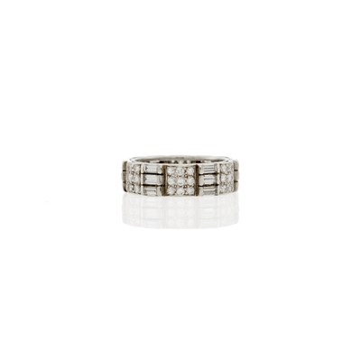 Lot 1223 - White Gold and Diamond Band Ring