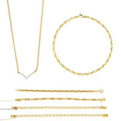 Lot 1236 - Group of Gold and Diamond Jewelry