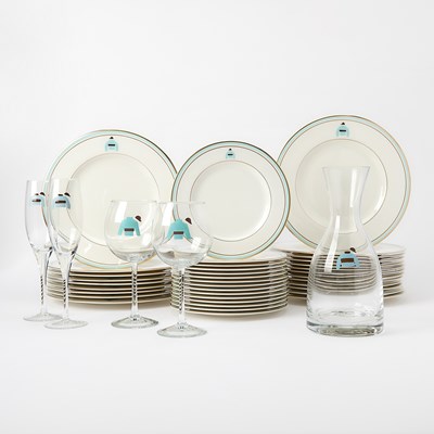 Lot 229 - Pickard China Part Dinner Service Decorated with Whitney Silks Logo