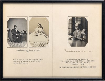 Lot 166 - Original contact prints of President and Mrs. Lincoln