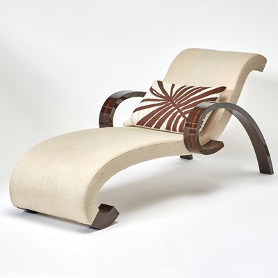 Lot 309 - Armani/Casa Macassar Ebony Upholstered Chaise Lounge