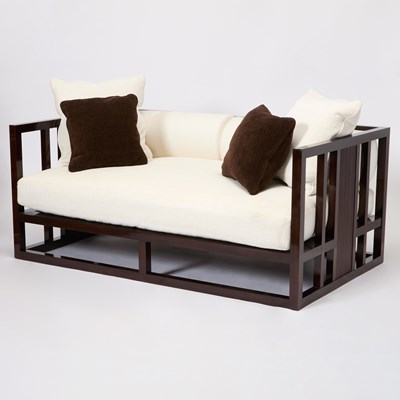 Lot 344 - Upholstered Rosewood Sofa