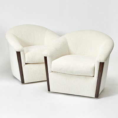 Lot 322 - Pair of Art Deco Style Upholstered Lounge Chairs