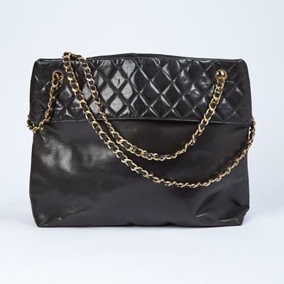 Lot 286 - Chanel Black Lambskin Leather Tote Bag