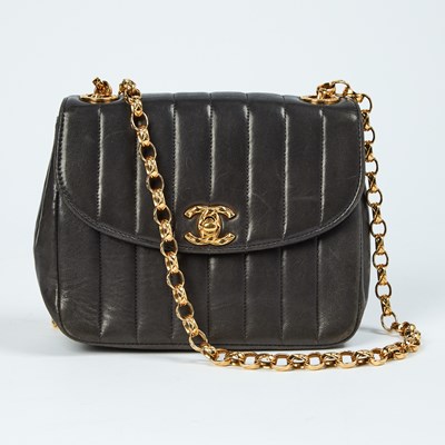 Lot 288 - Chanel Black Lambskin Leather Flap Bag
