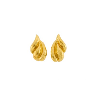 Lot 1037 - Henry Dunay Pair of Gold Earrings
