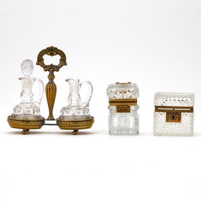 Lot 273 - Two Assorted Gilt Bronze Mounted Cut Glass Boxes