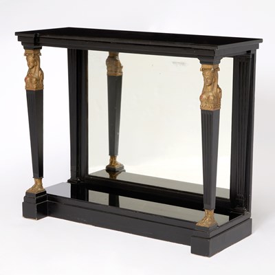 Lot 684 - Austrian Empire Style Ebonized and Parcel Gilt Console Table