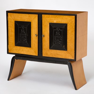Lot 150 - Art Deco Maple and Part Ebonized Side Cabinet