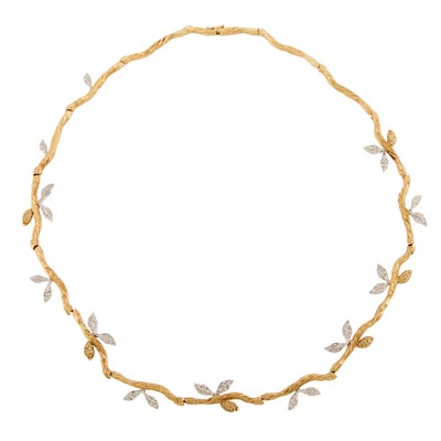 Lot 1005 - Cathy Waterman High Karat Gold, Platinum, Diamond and Colored Diamond Necklace