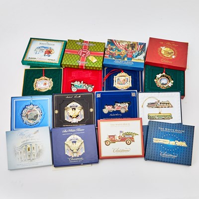 Lot 3359 - Eight Official White House Historical Association Annual Christmas Ornaments