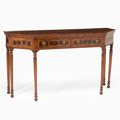 Lot 437 - George III Style Olivewood Oyster Veneered Parquetry Inlaid Side Table