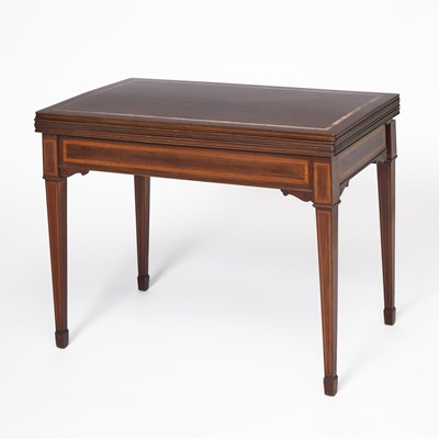 Lot 197 - George III Style Inlaid Mahogany Triple Top Games Table