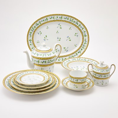 Lot 329 - Raynaud Porcelain “Morning Glory” Part Dinner Service