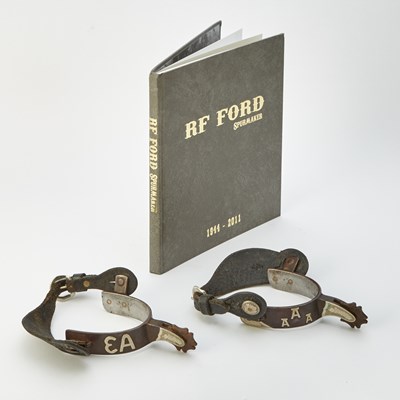 Lot 105 - Pair of R.F. Ford Silver, Iron and Leather Bespoke Spurs