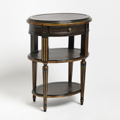 Lot 155 - John Richards Louis XVI Style Painted and Parcel-Gilt Oval Side Table