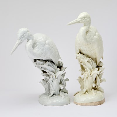 Lot 231 - Two Potschappel Porcelain Models of Herons