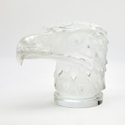 Lot 120 - Lalique Molded Colorless Glass Eagle Head Desk Weight
