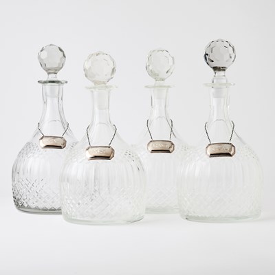 Lot 96 - Set of Four Pressed Glass Decanters