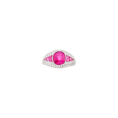 Lot 201 - Platinum, Ruby and Diamond Ring