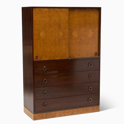 Lot 311 - Harvey Probber Mahogany and Burlwood Wardrobe