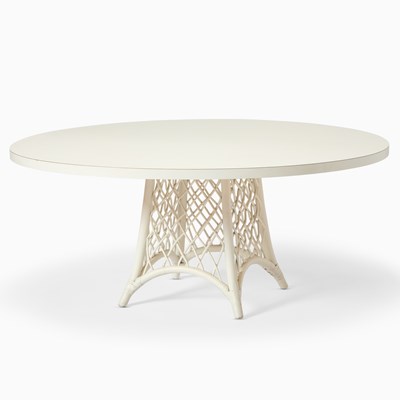 Lot 331 - Henry Olko for Willow & Reed White Painted Bamboo and Laminate Dining Table