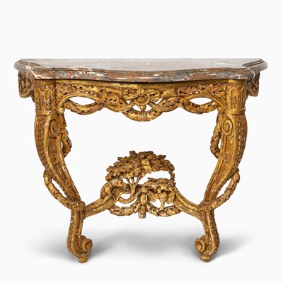 Lot 542 - Late Louis XV Carved Giltwood Console