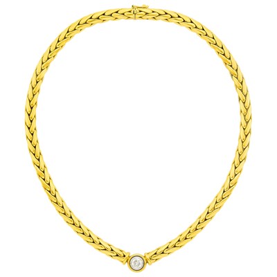 Lot 122 - Wempe Two-Color Gold and Diamond Necklace
